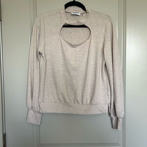LNA Clothing Cream Cutout sweater